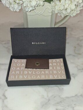 Authentic Blvgari Logomania Long Continental Trifold Wallet - Like New W/Box